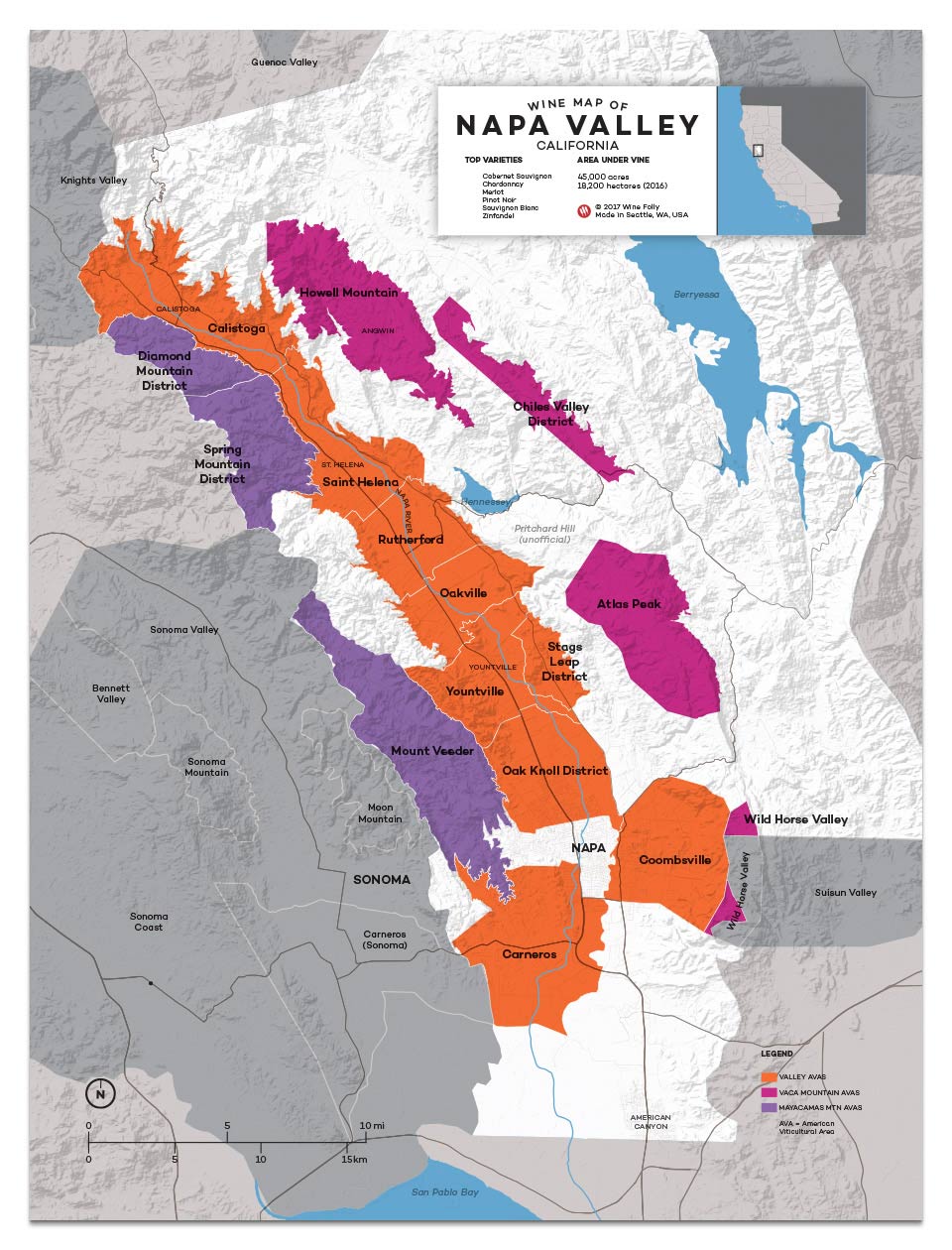 Map of Napa Valley